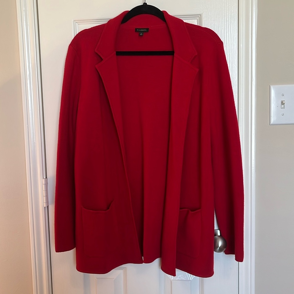 Talbots Wool Blend Open Cardigan